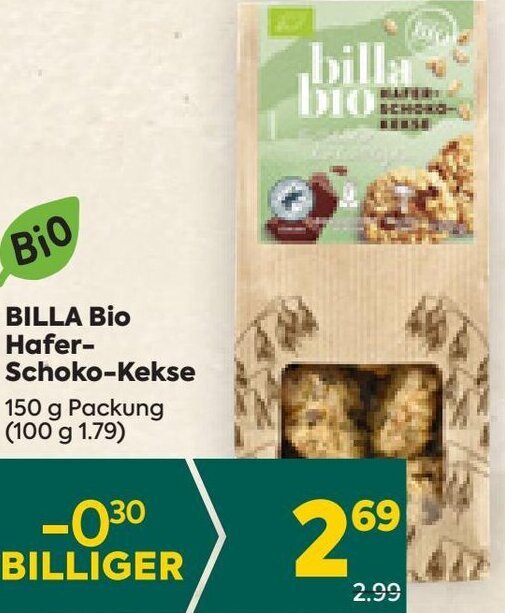 Billa Bio Hafer Schoko Kekse G Angebot Bei Billa