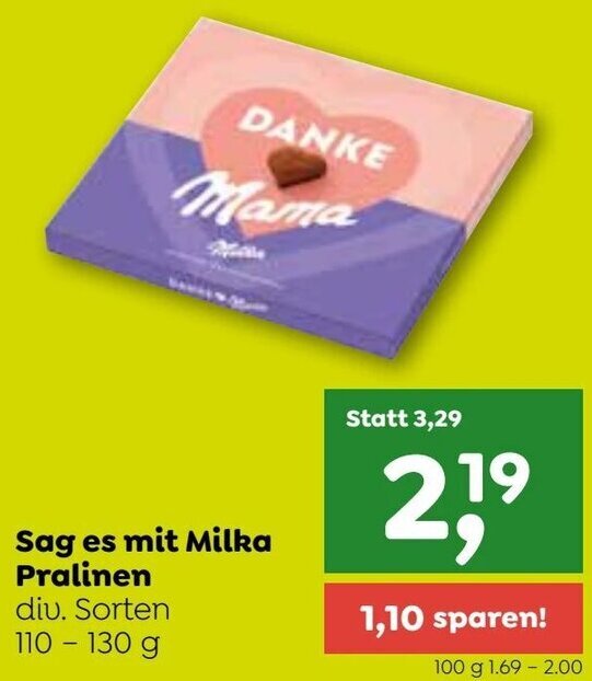 Sag Es Mit Milka Pralinen Div Sorten 110 130 G Angebot Bei ADEG