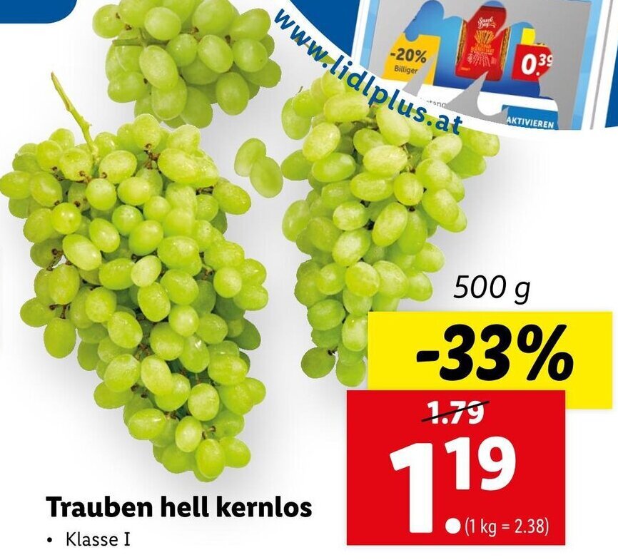 Trauben Hell Kernlos 500g Angebot Bei Lidl