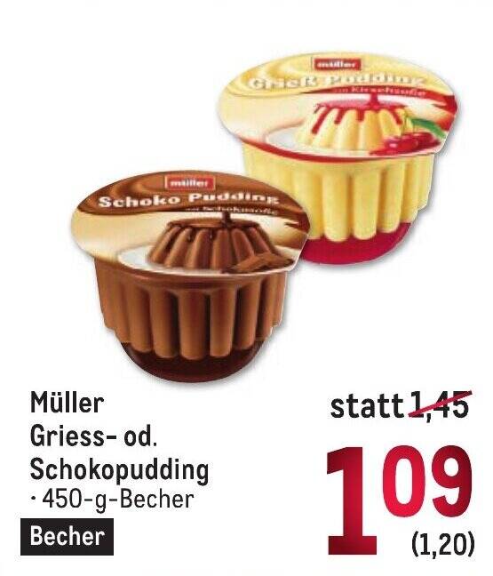 Müller Griess od Schokopudding Angebot bei Metro