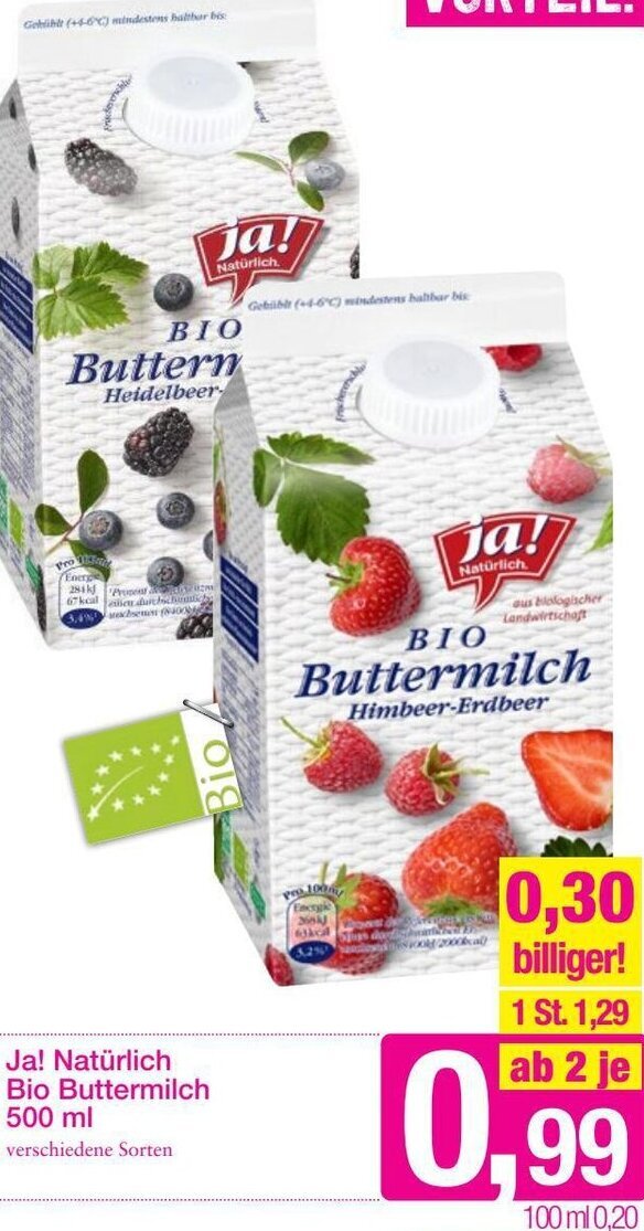 Ja Nat Rlich Bio Buttermilch Ml Angebot Bei Sutterl Ty