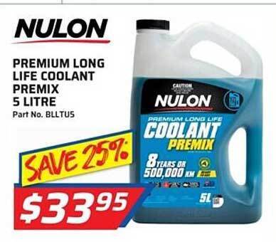 Premium Long Life Coolant Premix 5 Litre Nulon Offer At Auto One