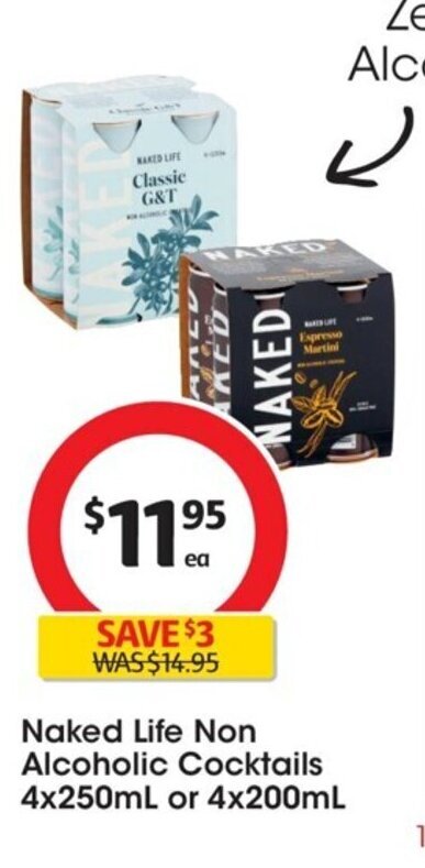 Naked Life Non Alcoholic Cocktails 4x250 Ml Or 4x200 Ml Offer At Coles