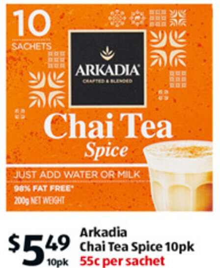 Arkadia Chai Tea Spice Pk Offer At Aldi