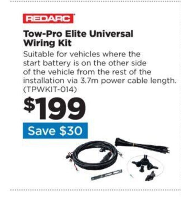 Redarc Tow Pro Elite Universal Wiring Kit Offer At Repco