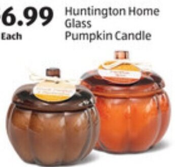 Huntington Home Glass Pumpkin Candle Offer At ALDI