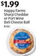 Happy Farms Sharp Cheddar Or Port Wine Deli Cheese Ball 6 02 Offer At ALDI