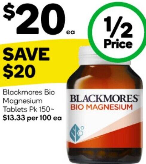 Blackmores Bio Magnesium Tablets Offer At Woolworths