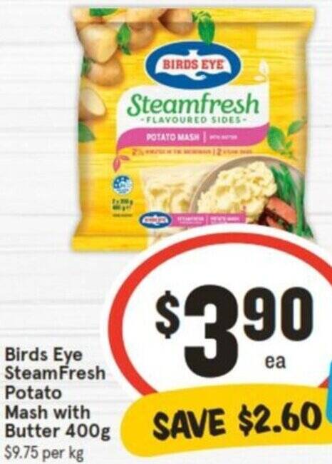 Birds Eye Steamfresh Potato Mash With Butter G Offer At Iga