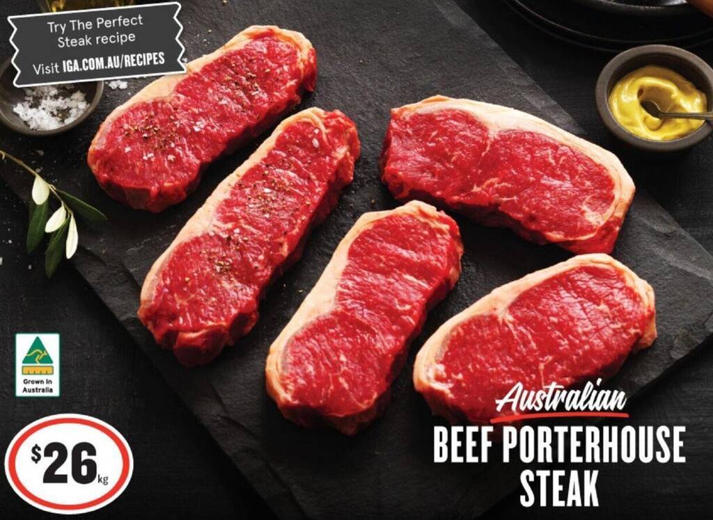 Australian BEEF PORTERHOUSE STEAK Offer At IGA