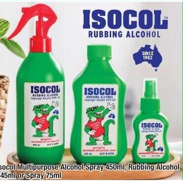 Isocol Multipurpose Alcohol Spray Ml Rubbing Alcohol Ml Or Spray