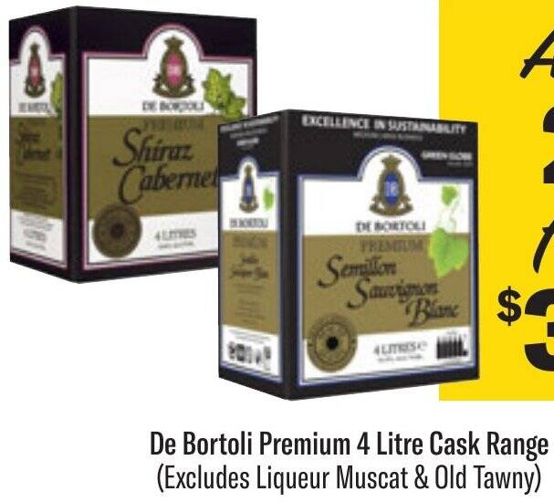 De Bortoli Premium 4 Litre Cask Range Offer At Coles