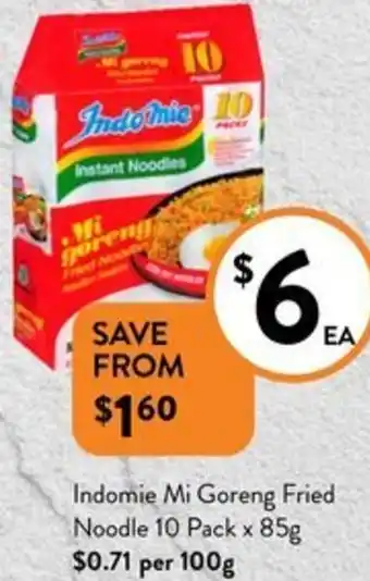 Indomie Mi Goreng Fried Noodle 10 Pack X 85g Offer At Foodworks