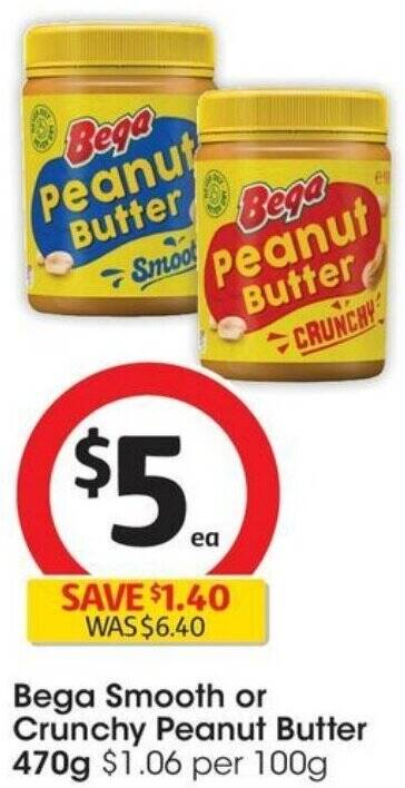 Bega Smooth Or Crunchy Peanut Butter G Offer At Coles