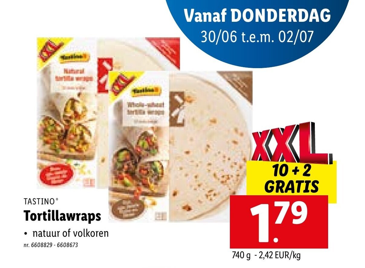 Tastino Tortillawraps Promotie Bij Lidl