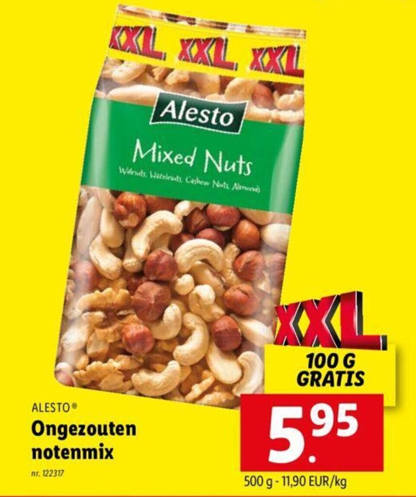 Alesto Ongezouten Notenmix G Promotie Bij Lidl