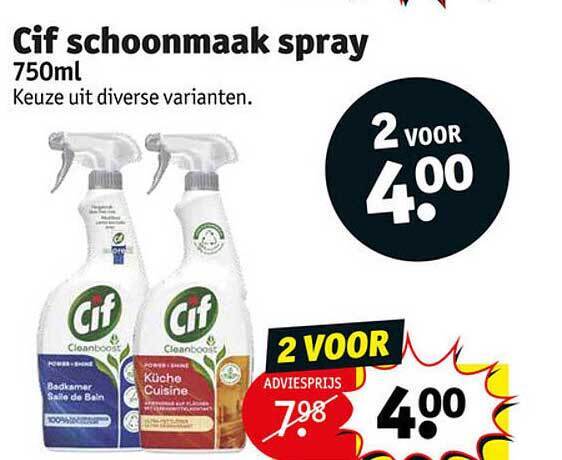 Cif Schoonmaak Spray Promotie Bij Kruidvat