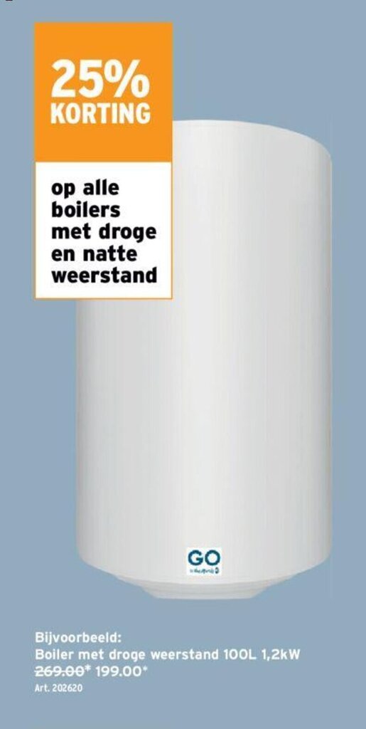 Boiler Met Droge Weerstand 100L 1 2k W Promotie Bij GAMMA