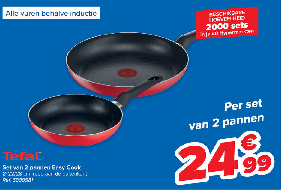 Tefal Set Van Pannen Easy Cook Promotie Bij Carrefour