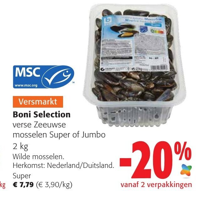 Boni Selection Verse Zeeuwse Mosselen Super Of Jumbo Kg Promotie Bij