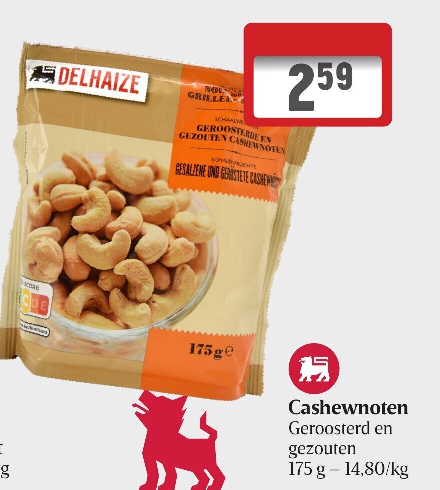 Cashewnoten Geroosterd En Gezouten G Promotie Bij Delhaize