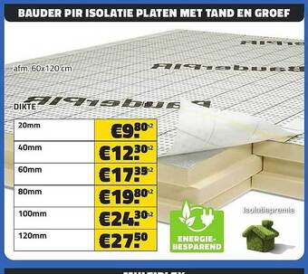 Bauder Pir Isolatie Platen Met Tand En Groef Promotie Bij Bouwcenter