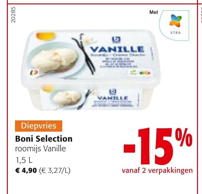 Boni Selection Roomijs Vanille 1 5L Promotie Bij Colruyt