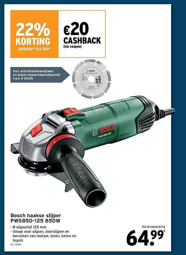 Bosch Haakse Slijper Pws850 125 850w Promotie Bij GAMMA