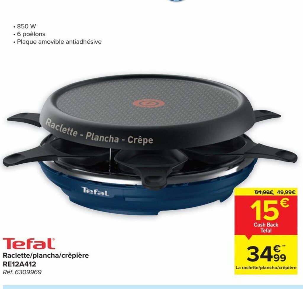 Tefal Raclette Plancha Crepiere Re A Ref Promotie Bij