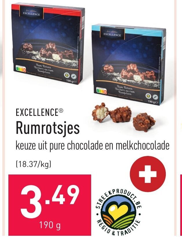 Excellence Rumrotsjes 190g Promotie Bij ALDI