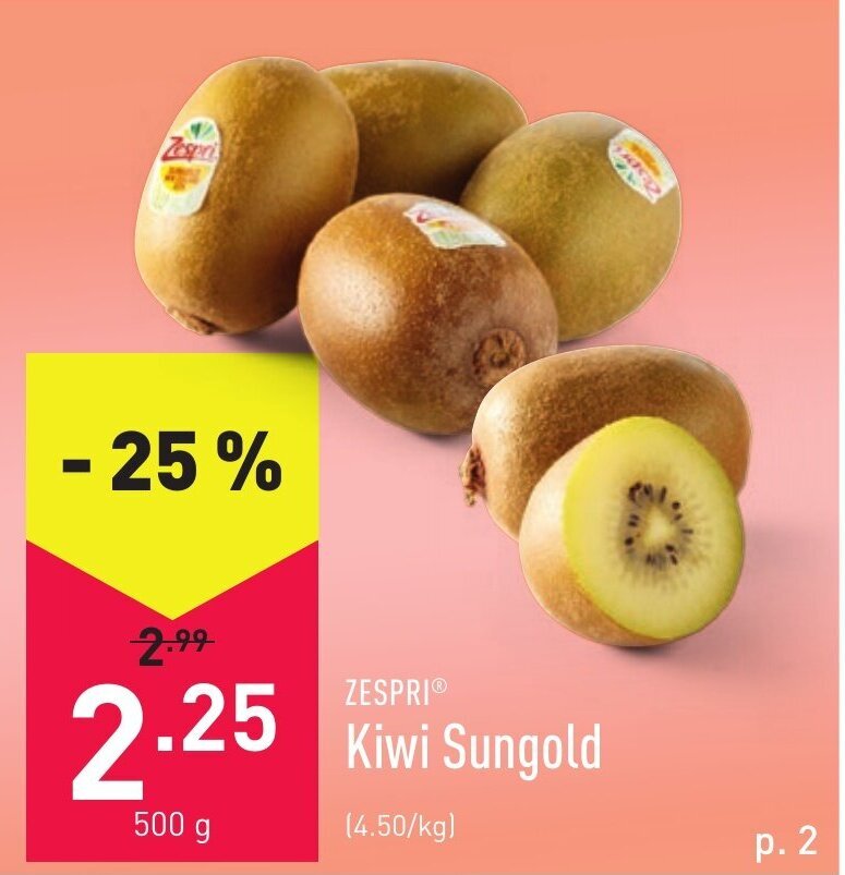 Zespri Kiwi Sungold 500g Promotie Bij ALDI