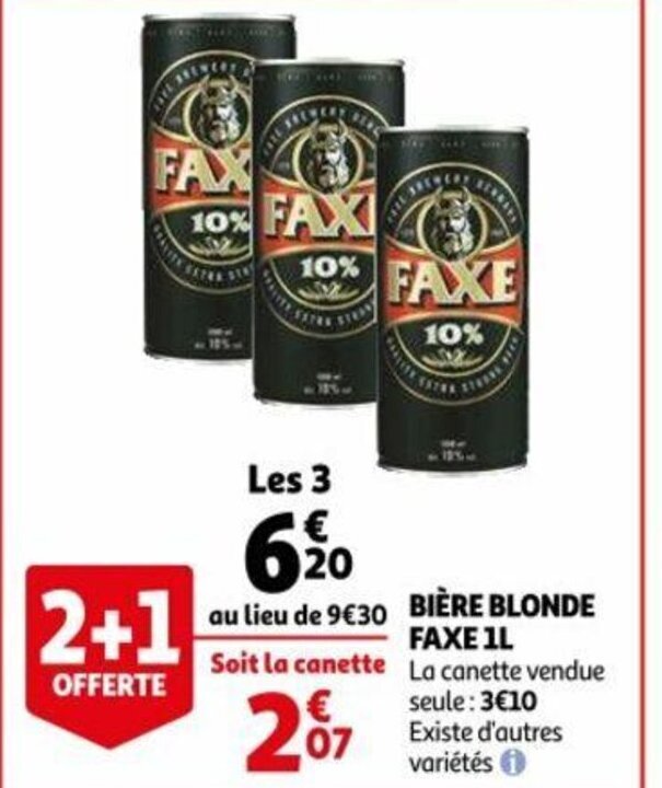 Faxe Biere Blonde L Promotie Bij Auchan