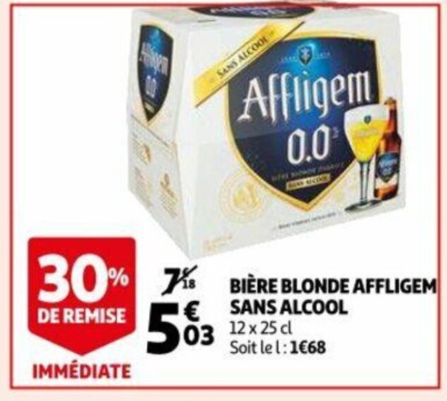 Sans Alcool Biere Blonde Affligem 12 X 25cl Promotie Bij Auchan