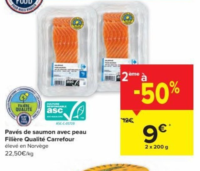 Paves De Saumon Avec Peau Filiere Qualite Carrefour X G Promotie