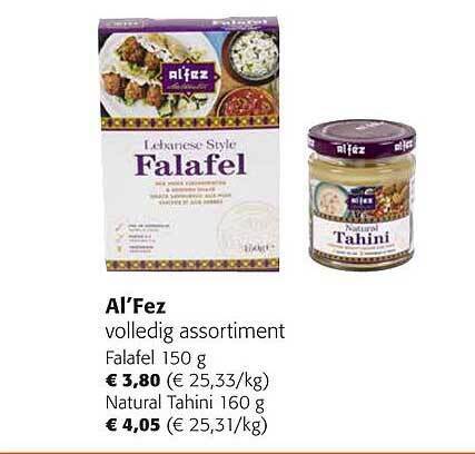 Al Fez Falafel Natural Tahini Promotie Bij Colruyt