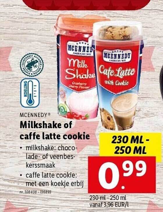 Mcennedy Milkshade Of Caffe Latte Cookie Promotie Bij Lidl