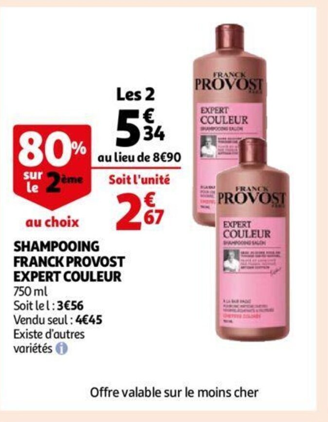 Shampooing Franck Provost Expert Couleur 750 Ml Promotie Bij Auchan