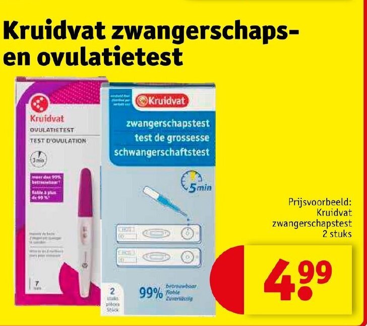 Kruidvat Zwangerschapstest 2 Stuks Promotie Bij Kruidvat