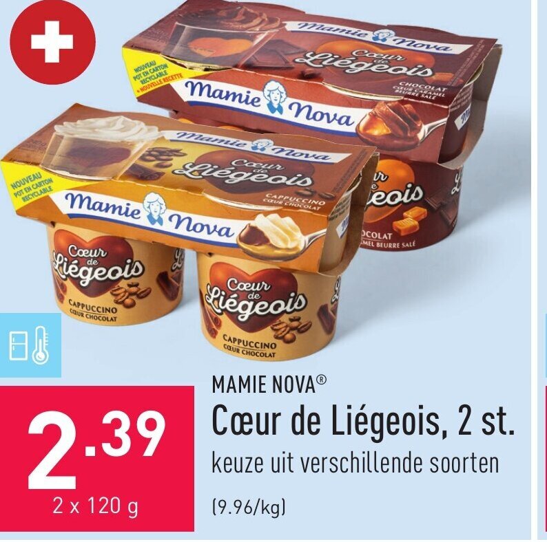 Mamie Nova Coeur De Liegeois 2st 120g Promotie Bij ALDI