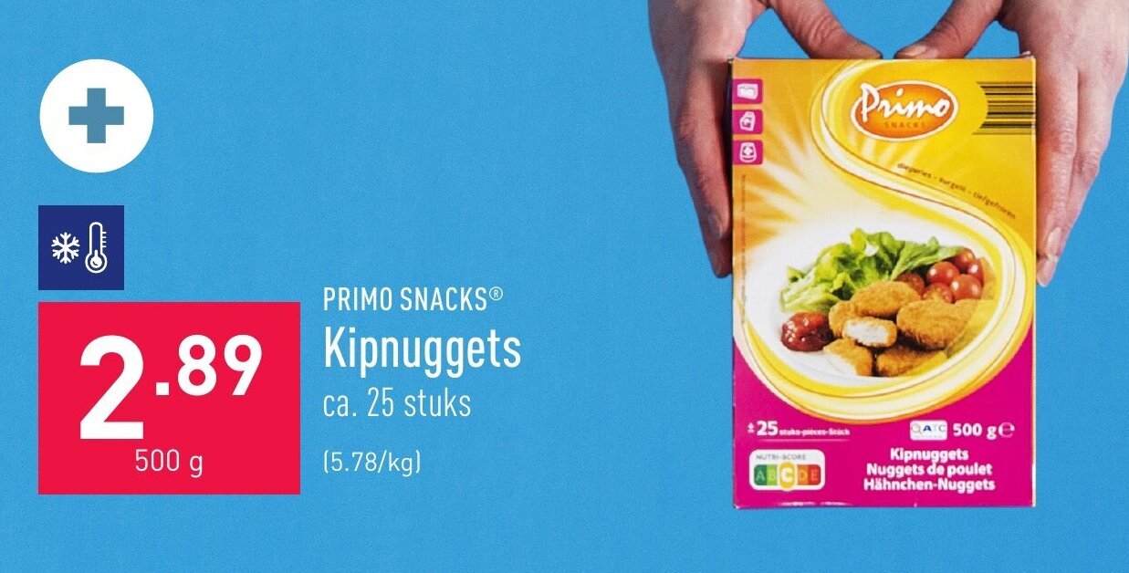 Primo Snacks Kipnuggets Ca 25 Stuks 500g Promotie Bij ALDI