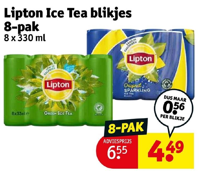 Lipton Ice Tea Blikjes 8 Pak 8 X 330ml Promotie Bij Kruidvat