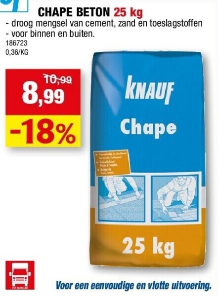 Chape Beton Kg Promotie Bij Hubo