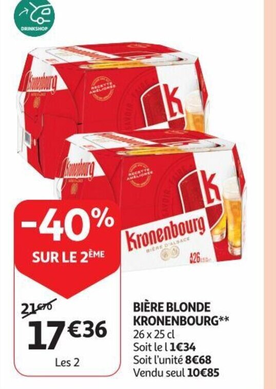 Kronenbourg Biere Blonde 26 X 25cl Promotie Bij Auchan