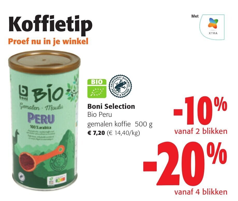 Boni Selection Bio Peru Gemalen Koffie G Promotie Bij Colruyt