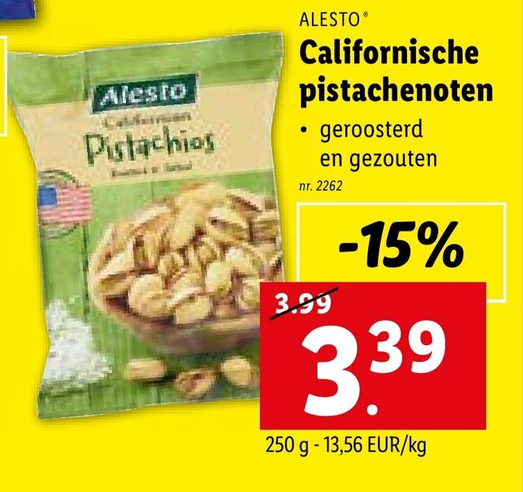 Alesto Californische Pistachenoten Nr Promotie Bij Lidl