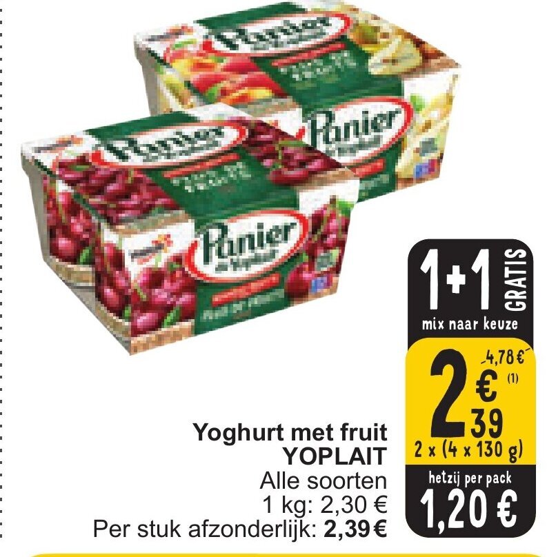 Yoghurt Met Fruit YOPLAIT 2 X 4 X 130g Promotie Bij Cora 1 1 Gratis