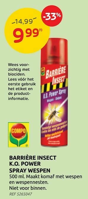 Barrière insect k o power spray wespen promotie bij Brico