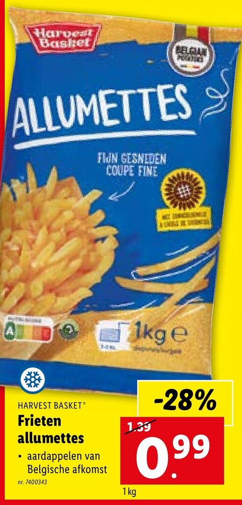 Harvest Basket Frieten Allumettes Kg Promotie Bij Lidl