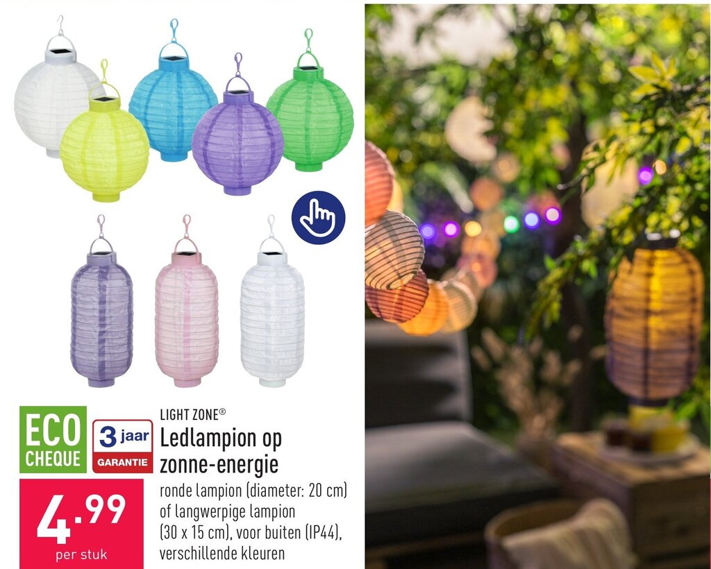 Ledlampion Op Zonne Energie 30 X 15 Cm Promotie Bij ALDI