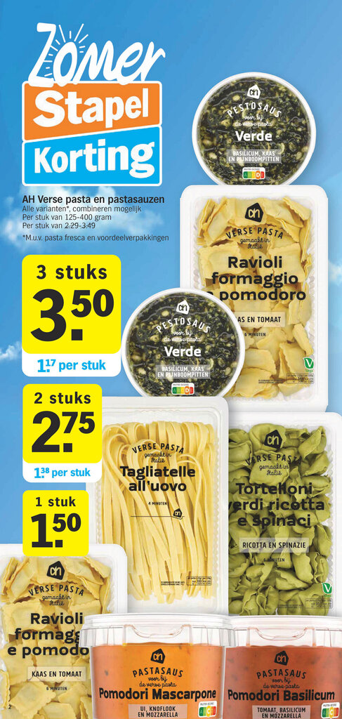 Ah Verse Pasta En Pastasauzen Alle Varianten Combineren Mogelijk Per